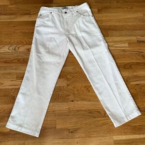 Duke Haband Classic Jeans Mens 34x29 White Denim Straight Leg Elastic Waist